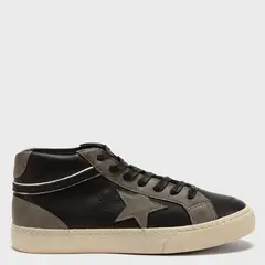 AMERICANINO - Batihigh Zapatilla Urbana Mujer Cuero Negro
