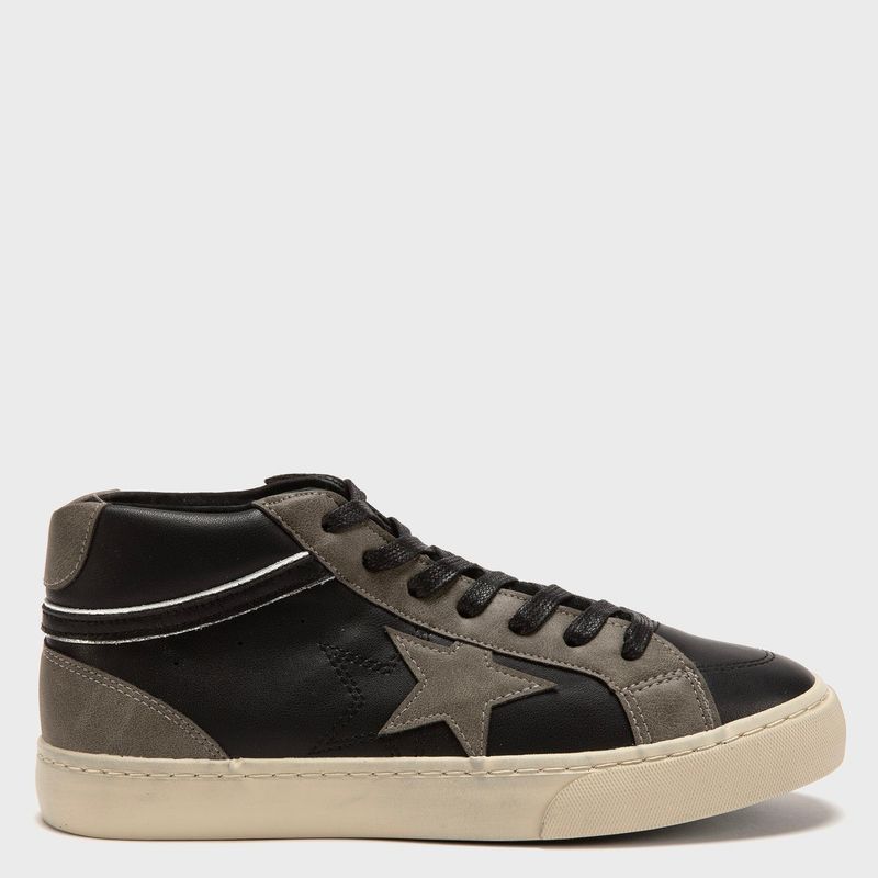 AMERICANINO - Batihigh Zapatilla Urbana Mujer Cuero Negro Americanino