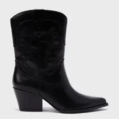 BASEMENT - Botines Vaqueros Mujer Taco Medio Punta Puntiaguda