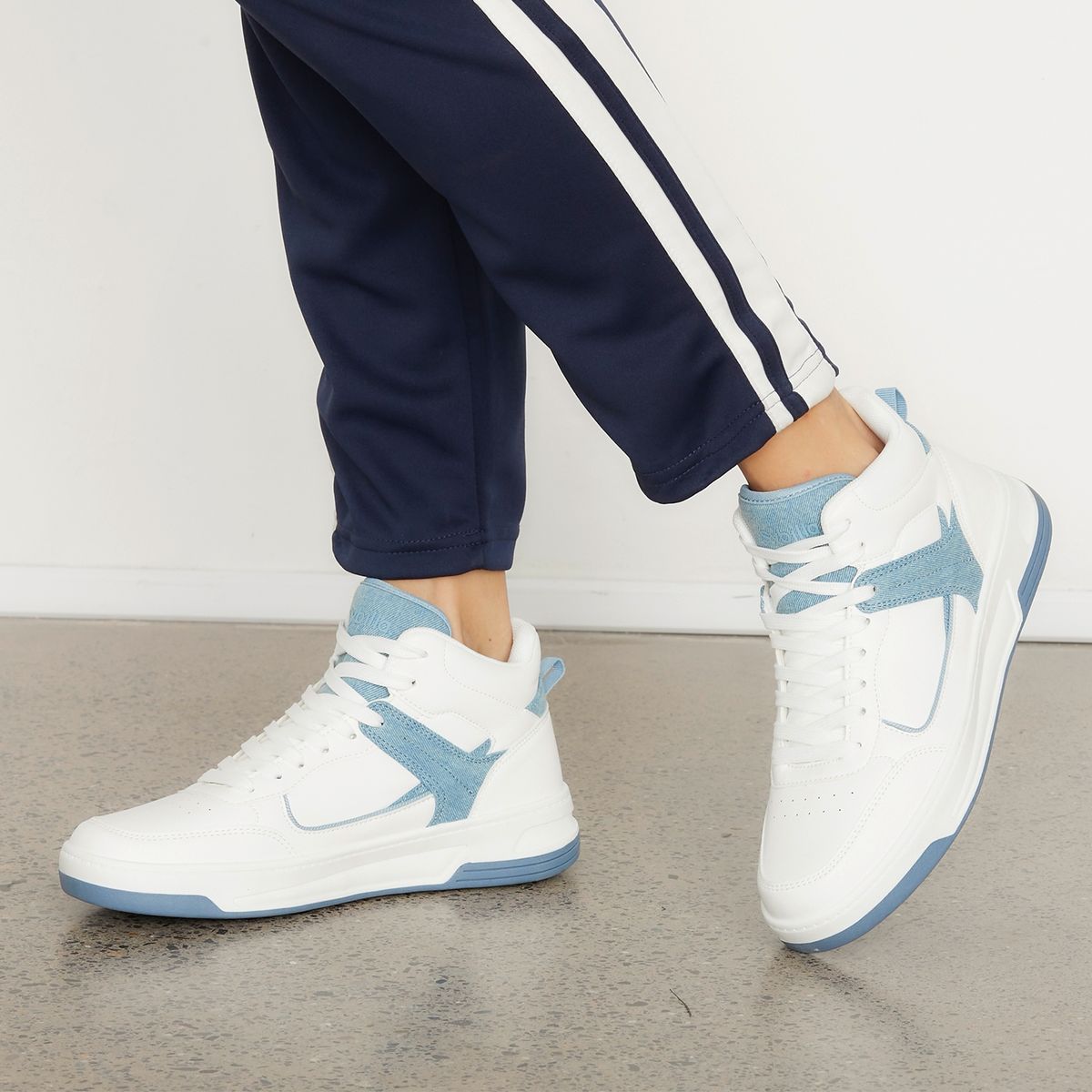 SYBILLA - Baskohigh Zapatilla Urbana Mujer Azul Sybilla