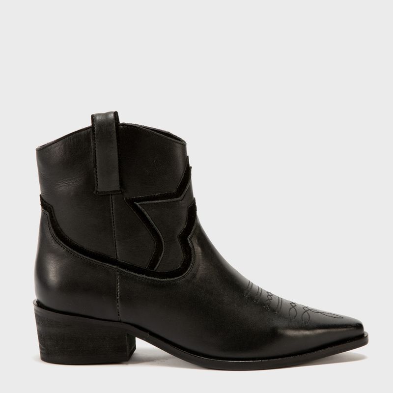 AMERICANINO - Bota Vaquera  Mujer Cuero Negro Americanino