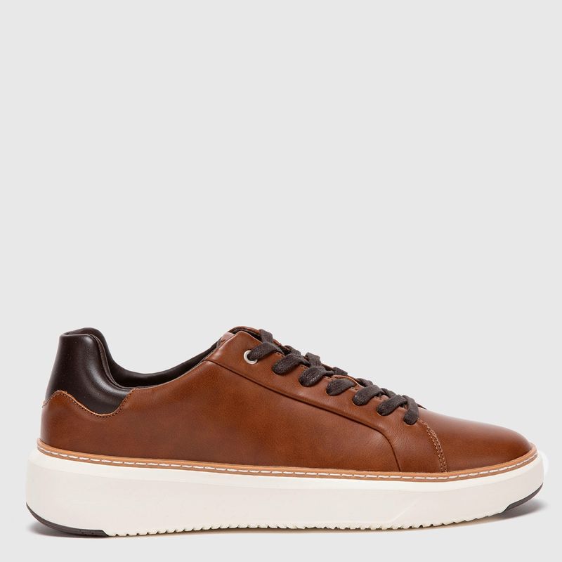 BASEMENT - Zapatillas Urbanas Hombre Basement Cuero Café Bambo