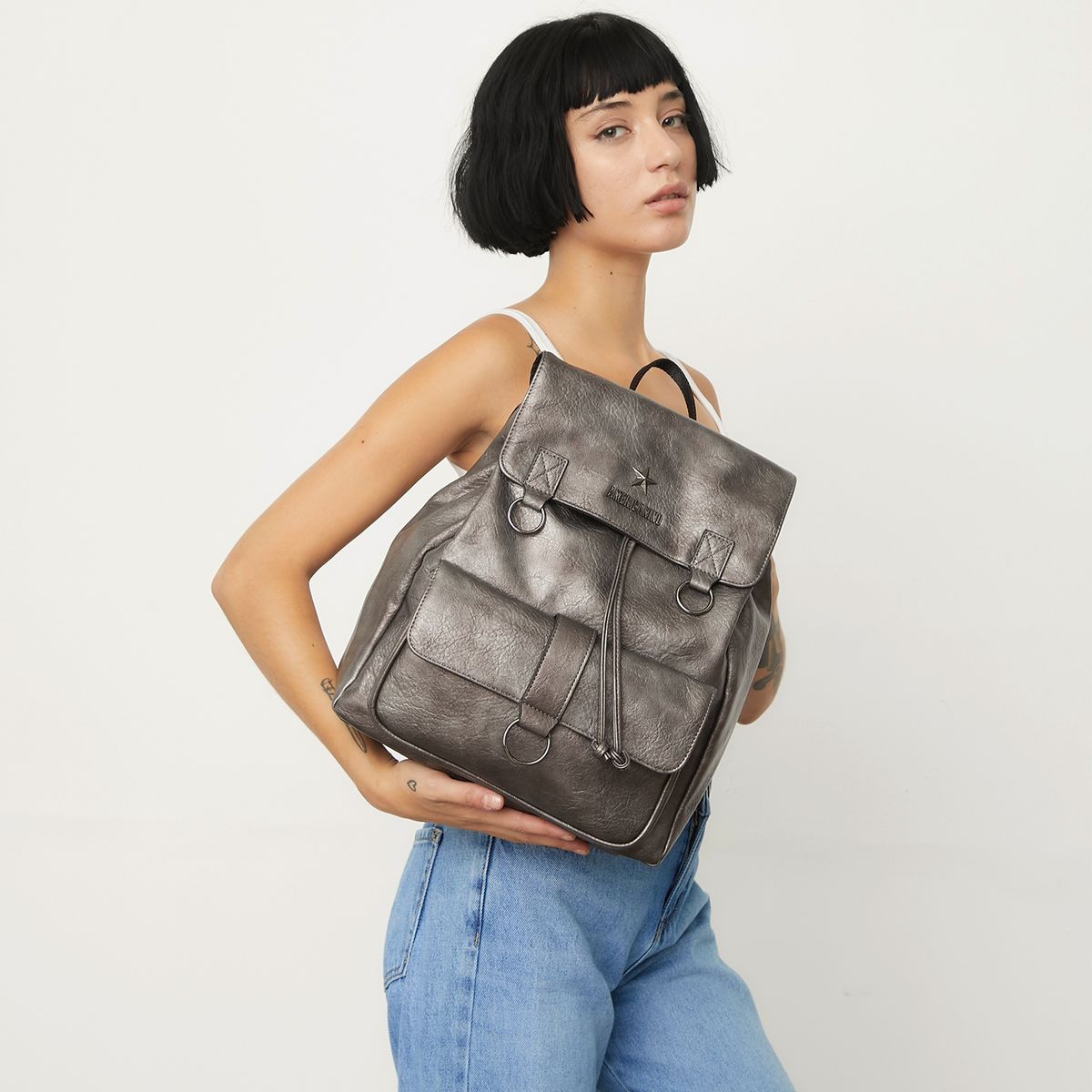 AMERICANINO - Mochila Mujer Negra Americanino