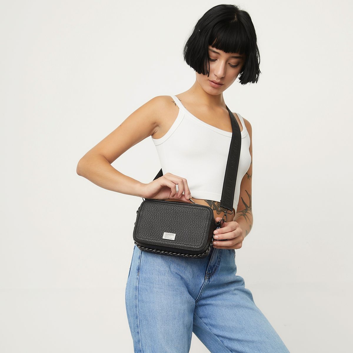 AMERICANINO - Bandolera Mujer Negra Americanino