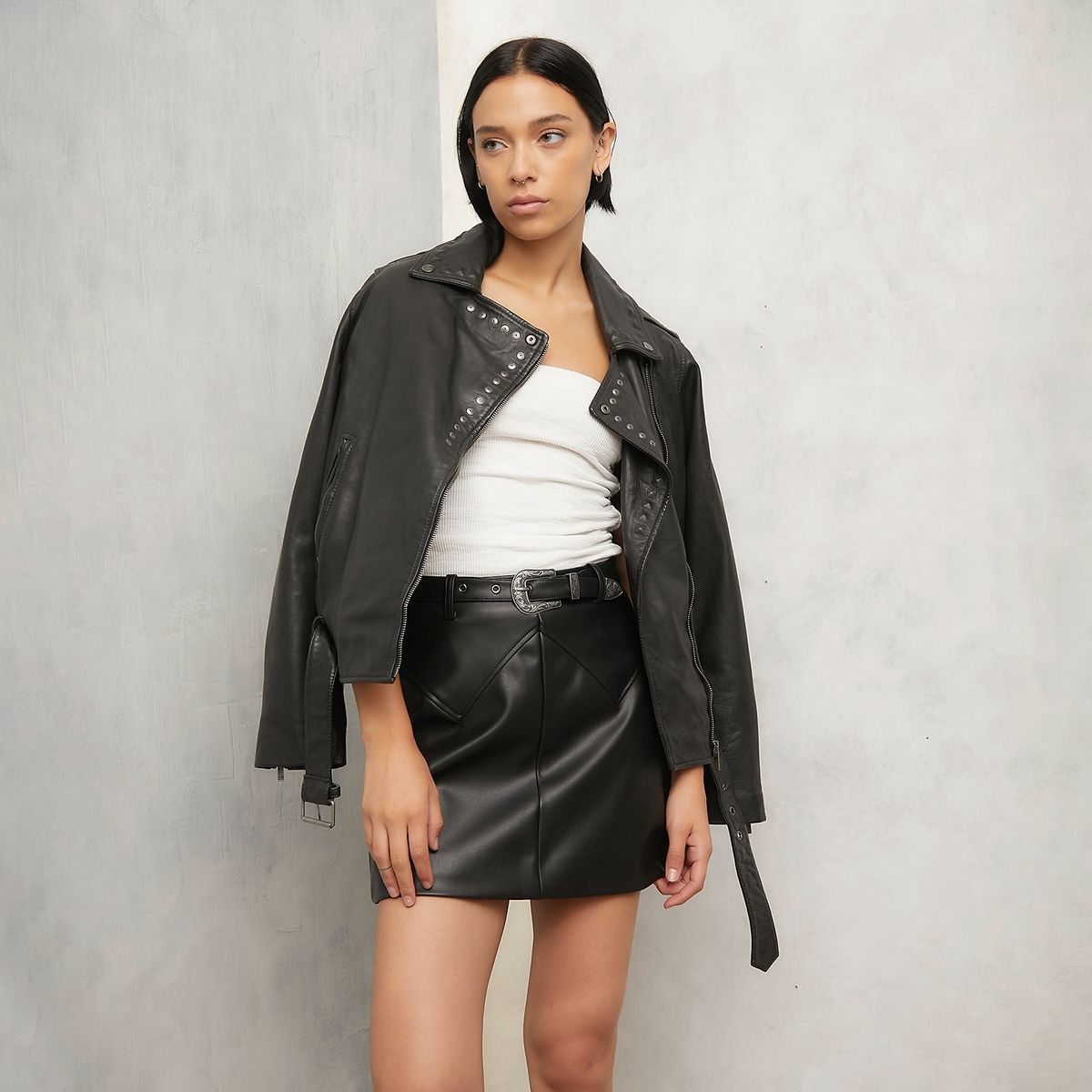 AMERICANINO - Chaqueta de Cuero Mujer Americanino