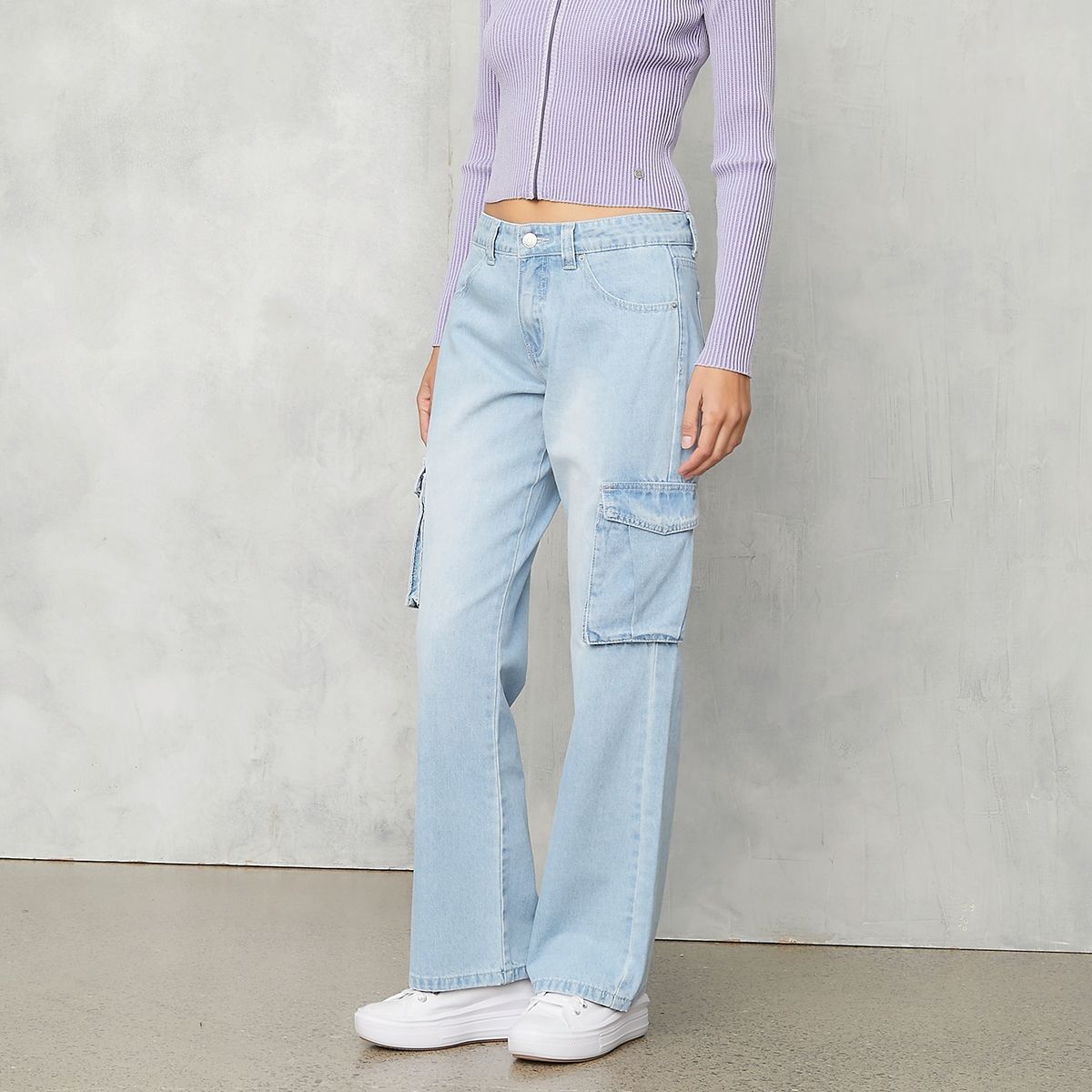 AMERICANINO - Jeans Cargo Tiro Alto Mujer Americanino