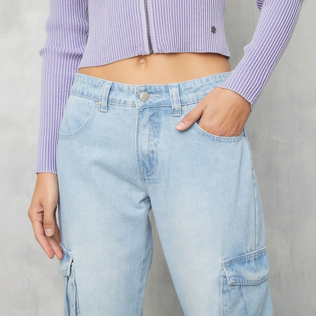 AMERICANINO - Jeans Cargo Tiro Alto Mujer Americanino