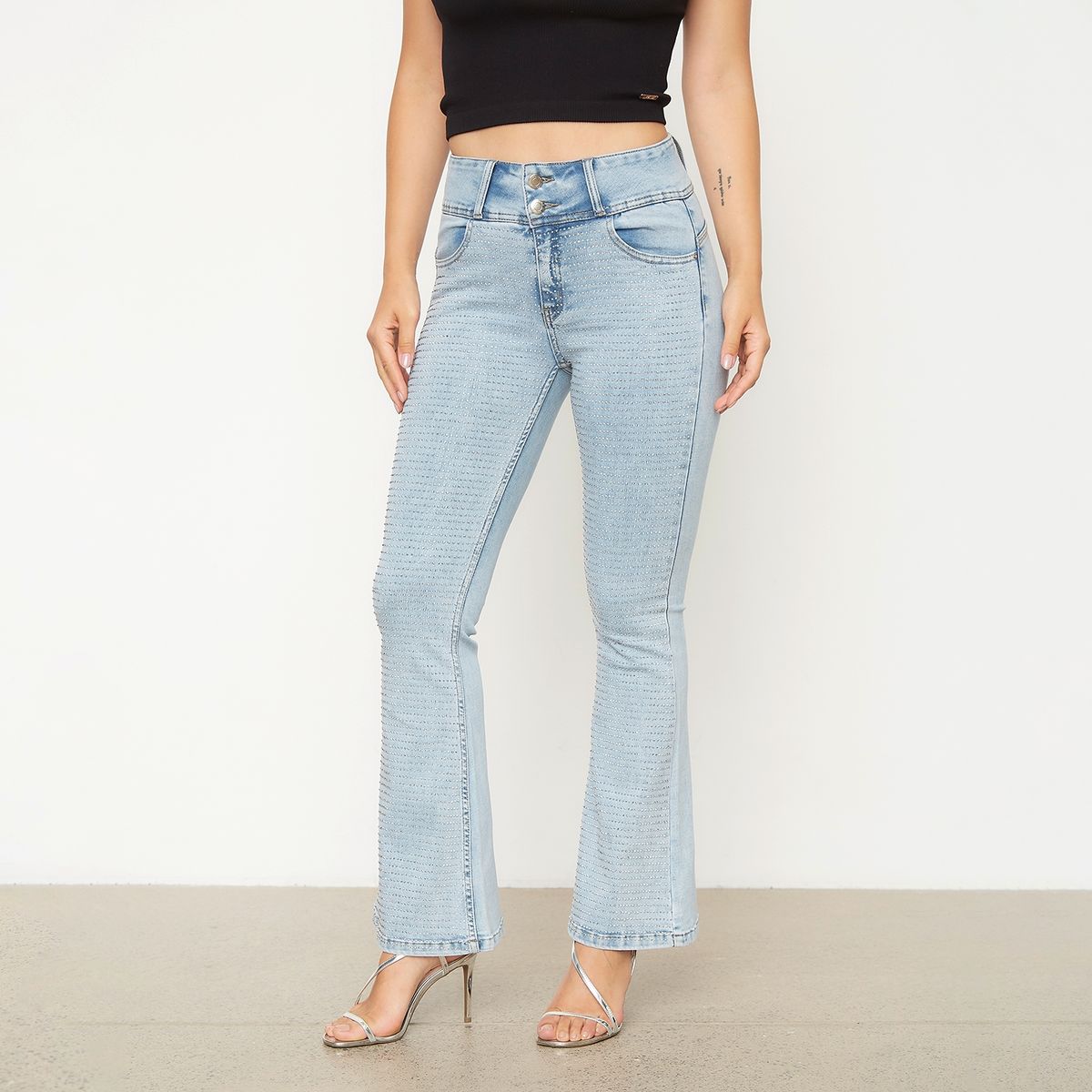 MOSSIMO - Jeans Flare Tiro Alto Mujer Mossimo