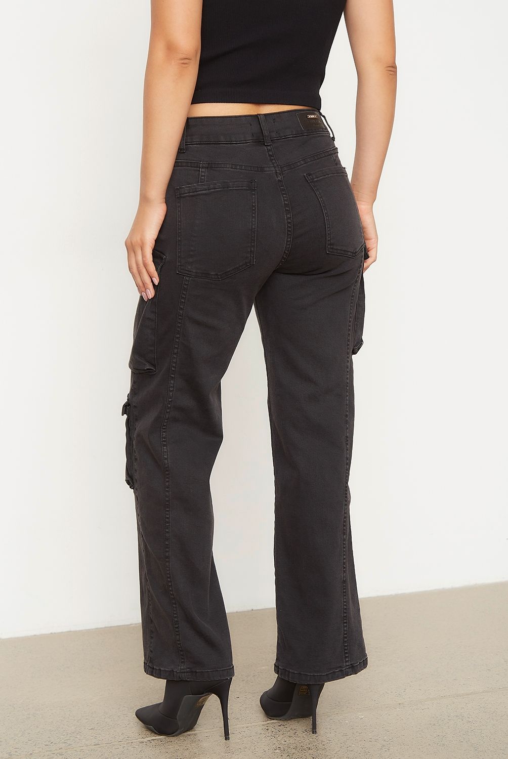 MOSSIMO - Jeans Cargo Tiro Alto Mujer Mossimo