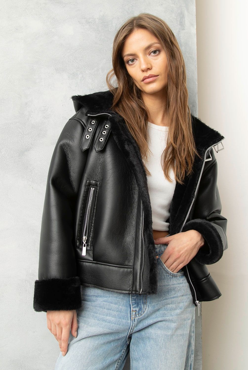 AMERICANINO - Chaqueta Eco Cuero Mujer Americanino