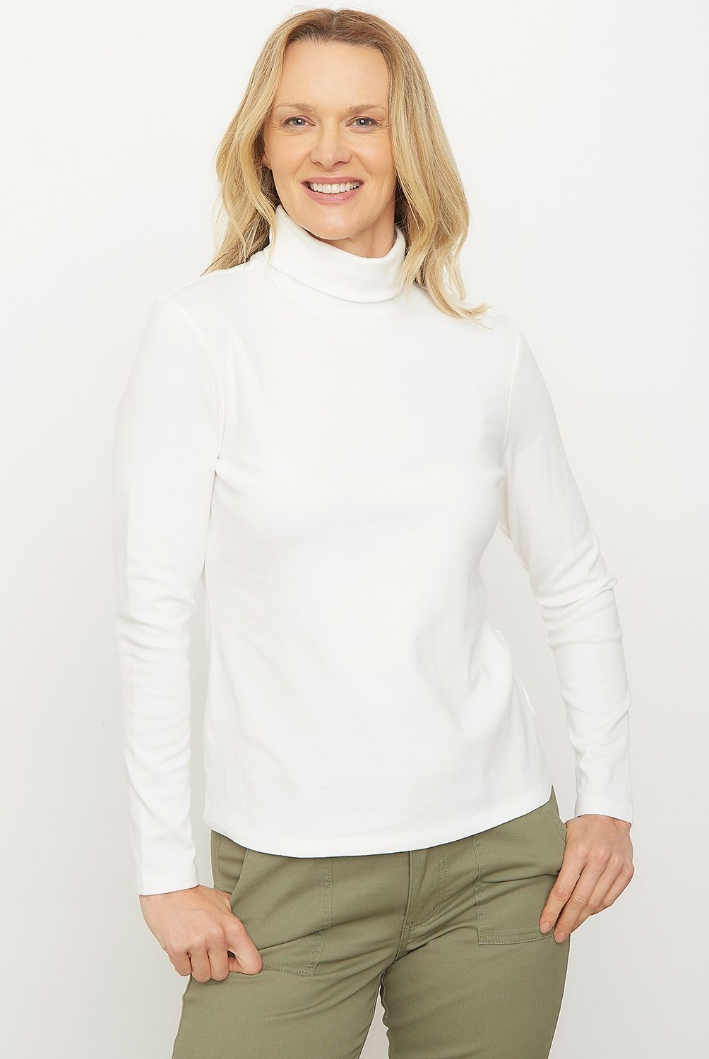 NEWPORT - Polera Básica Cuello Alto Mujer Newport