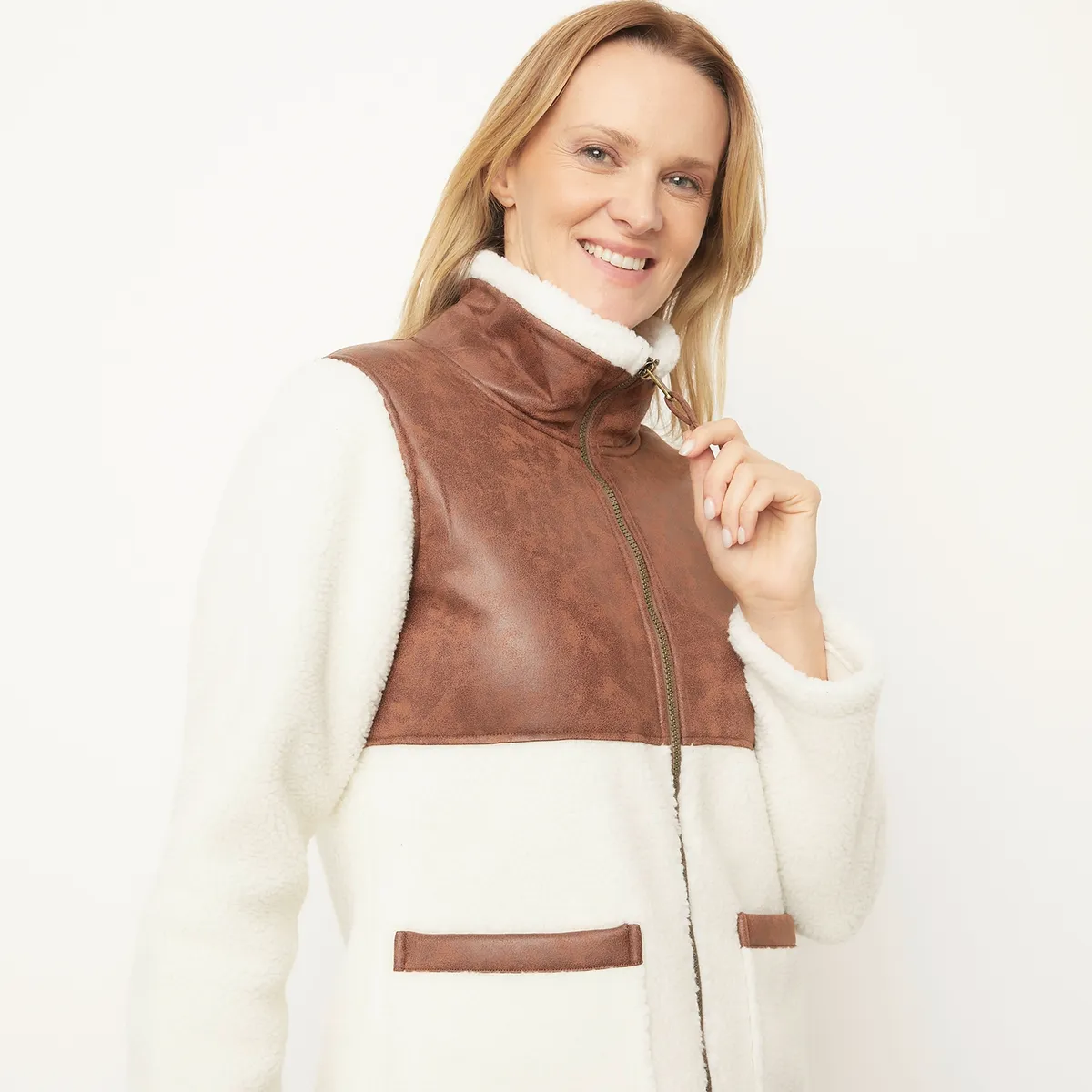 NEWPORT - Chaqueta Chiporro Aplicación Ecocuero Mujer Newport