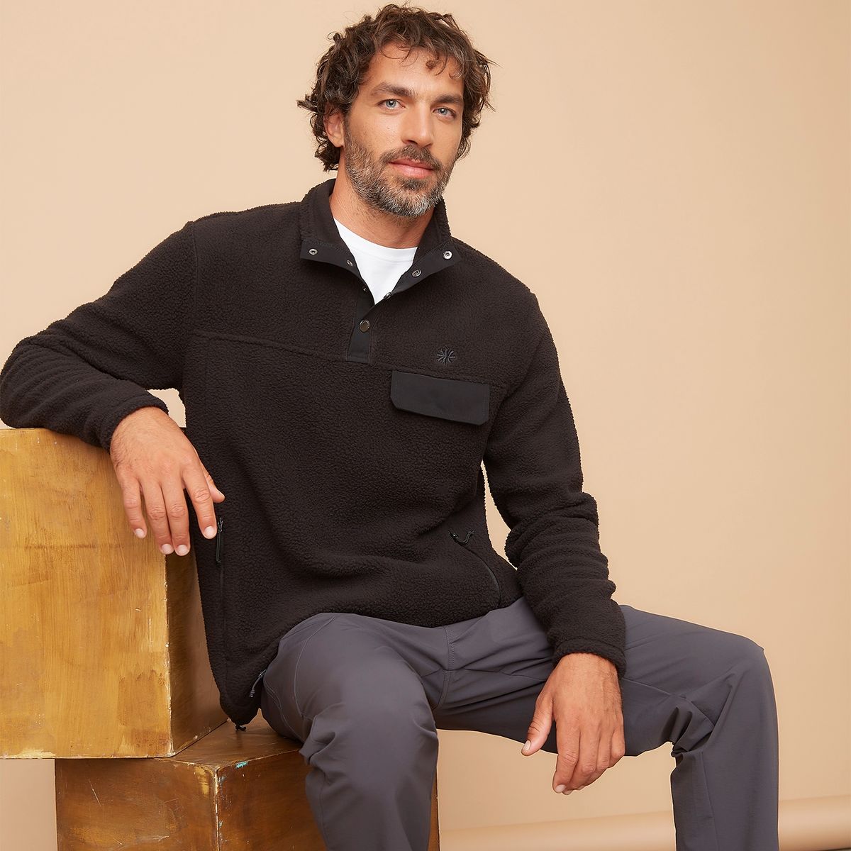 MOUNTAIN GEAR - Polerón Deportivo De Polar Hombre  Mountain Gear