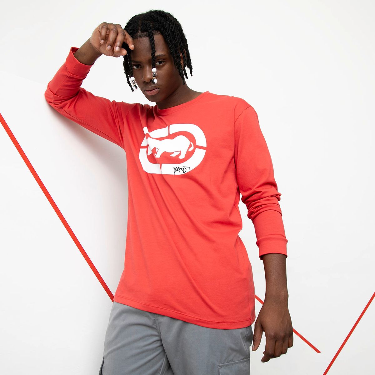 ECKO - Polera Manga Larga Long Fit Hombre Ecko