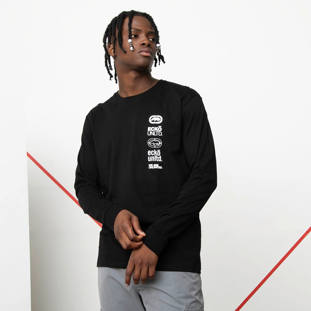 ECKO - Polera Manga Larga Long Fit Hombre Ecko