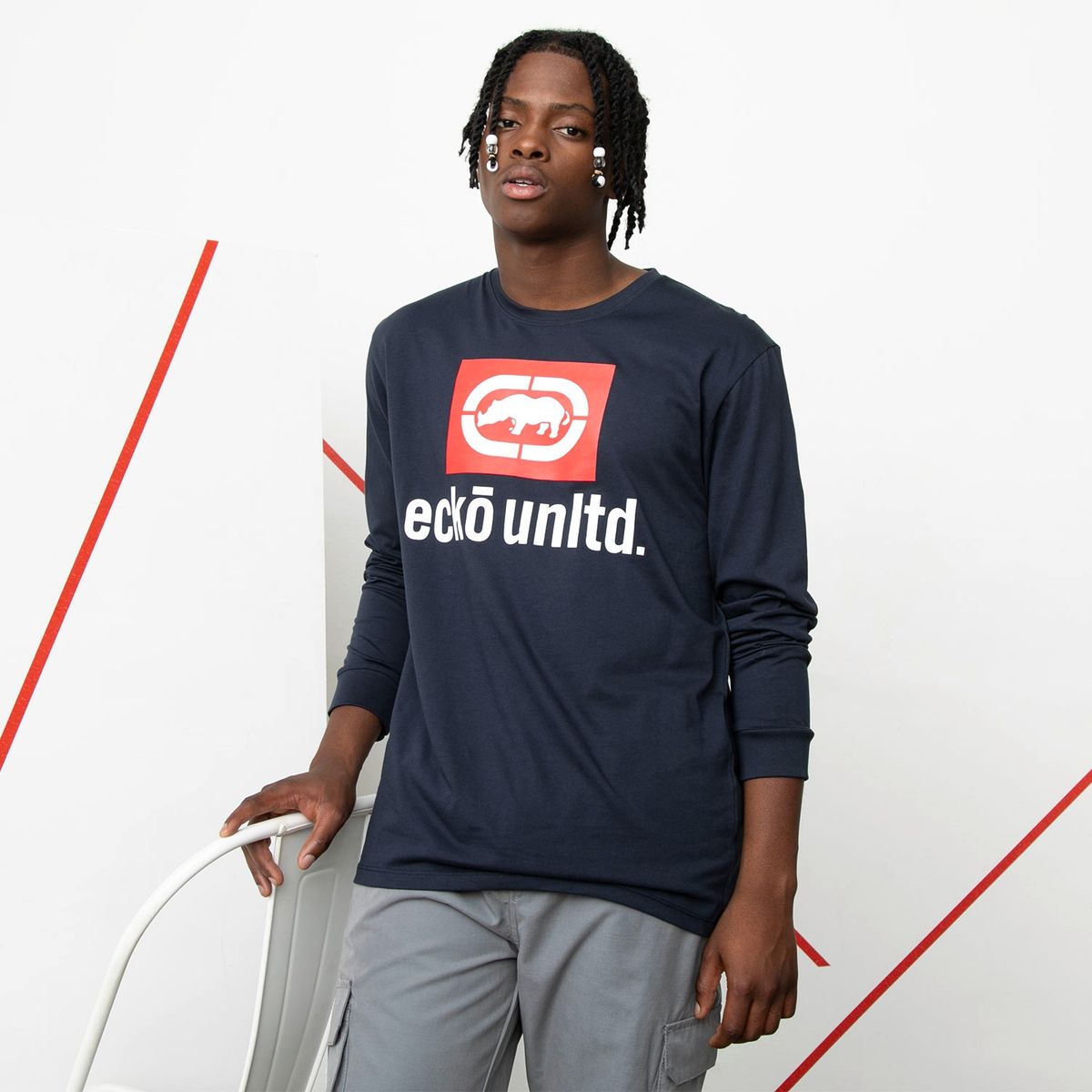 ECKO - Polera Manga Larga Long Fit Hombre Ecko