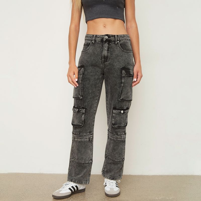 SYBILLA - Jeans Straight Tiro Medio Mujer Sybilla