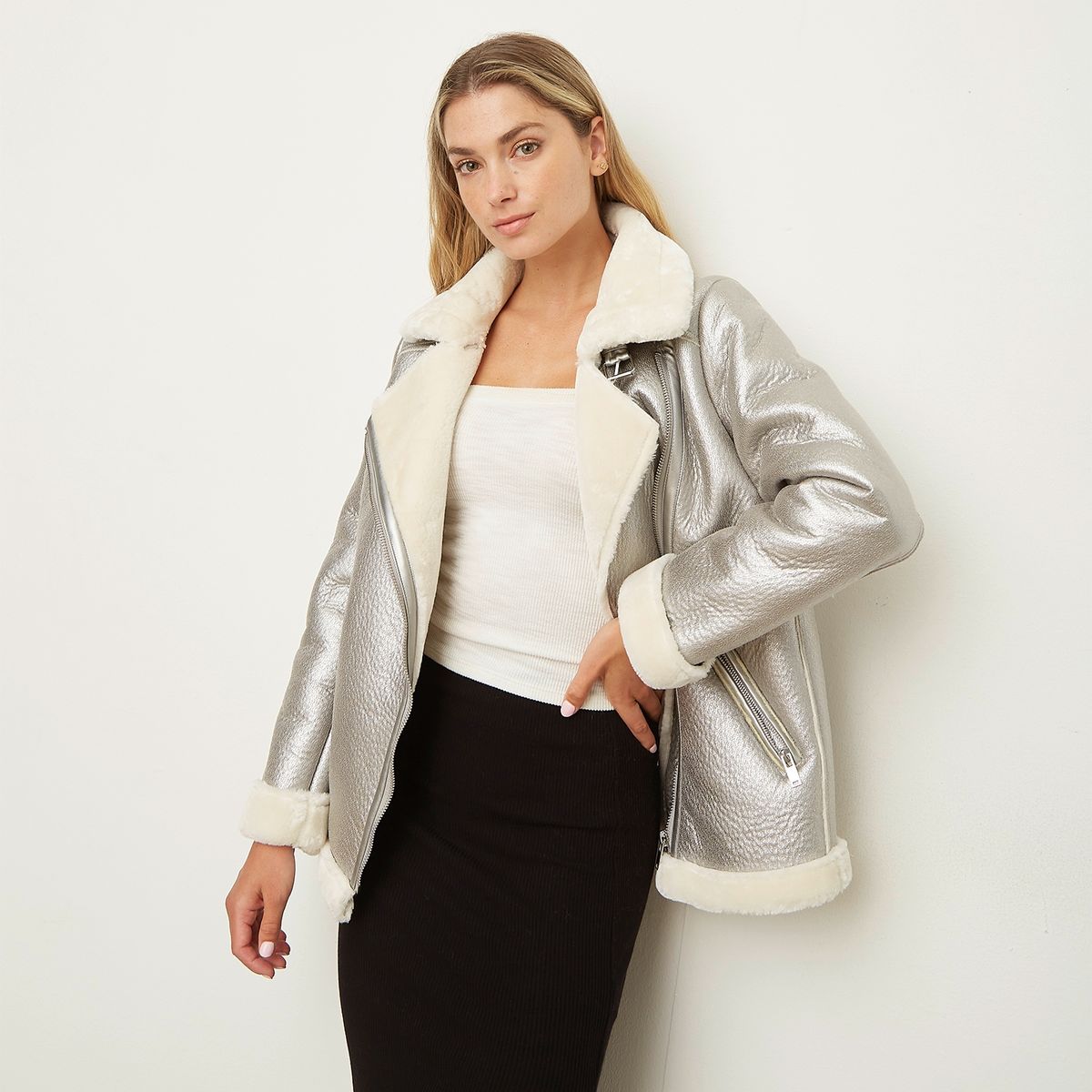 SYBILLA - Chaquetón Eco Cuero Mujer Sybilla