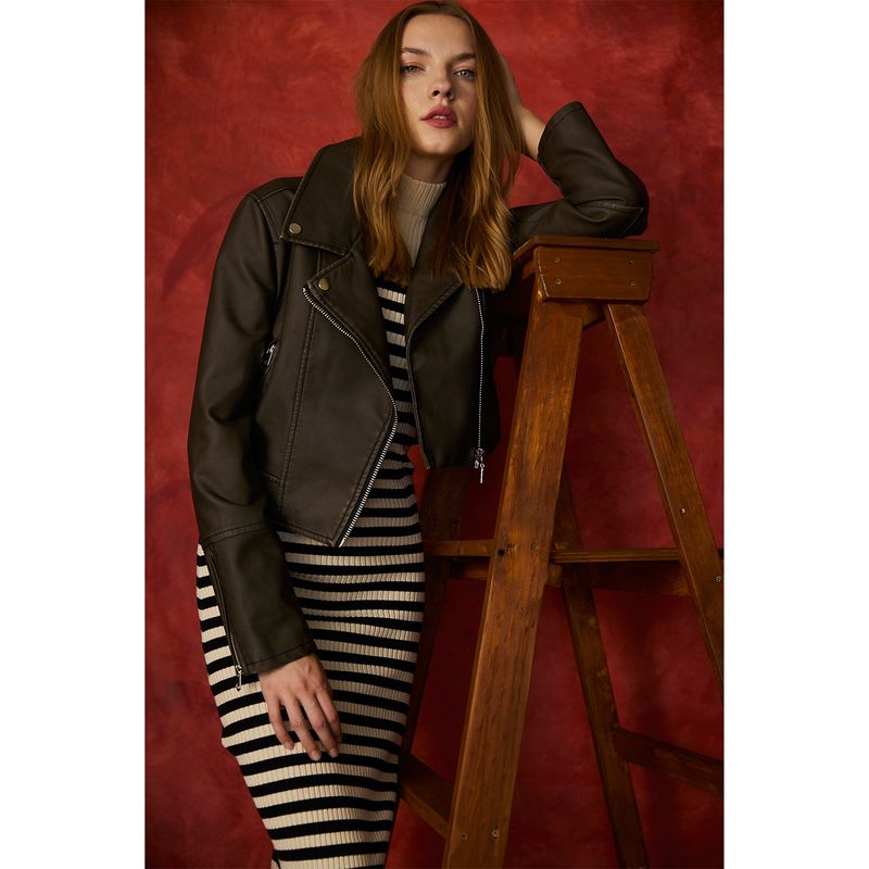 SYBILLA - Chaqueta De Cuero Mujer Sybilla