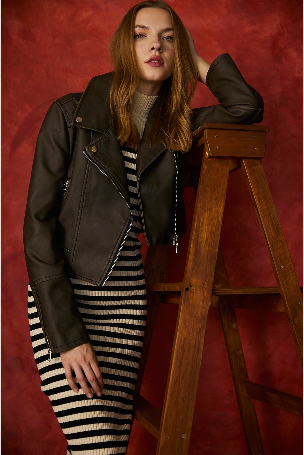 SYBILLA - Chaqueta De Cuero Mujer Sybilla