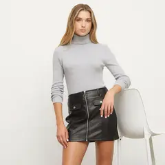 SYBILLA - Suéter Mujer Viscosa Cuello Alto Manga Larga