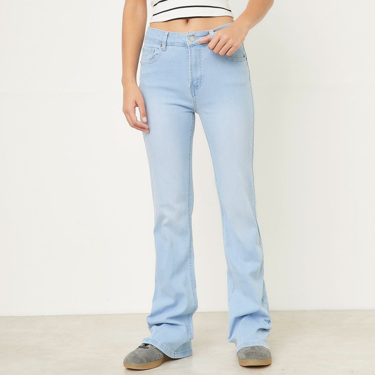 SYBILLA - Jeans Sybilla Flare Tiro Medio Mujer Algodón