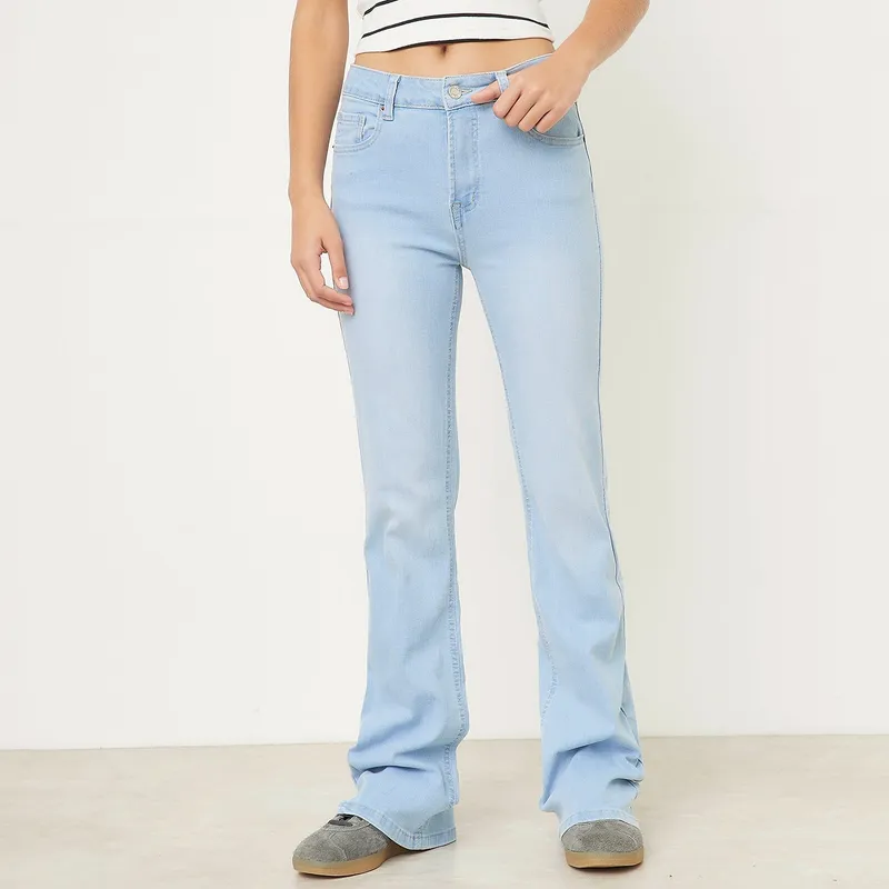 SYBILLA - Jeans Sybilla Flare Tiro Medio Mujer Algodón
