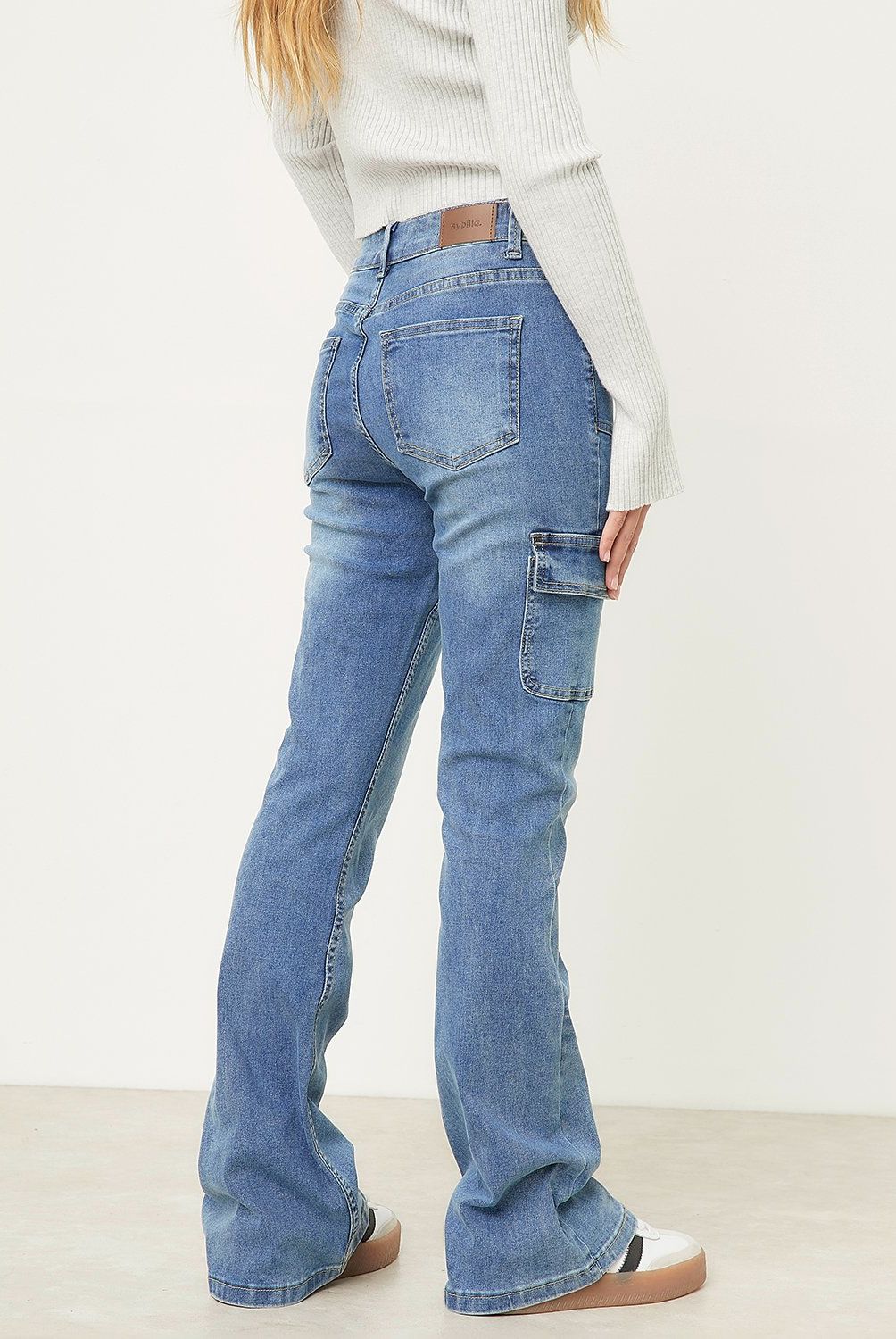 SYBILLA - Jeans Sybilla Flare Tiro Medio Mujer Algodón