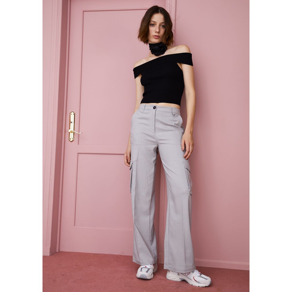 SYBILLA - Pantalón Cargo Tiro Bajo Mujer Sybilla