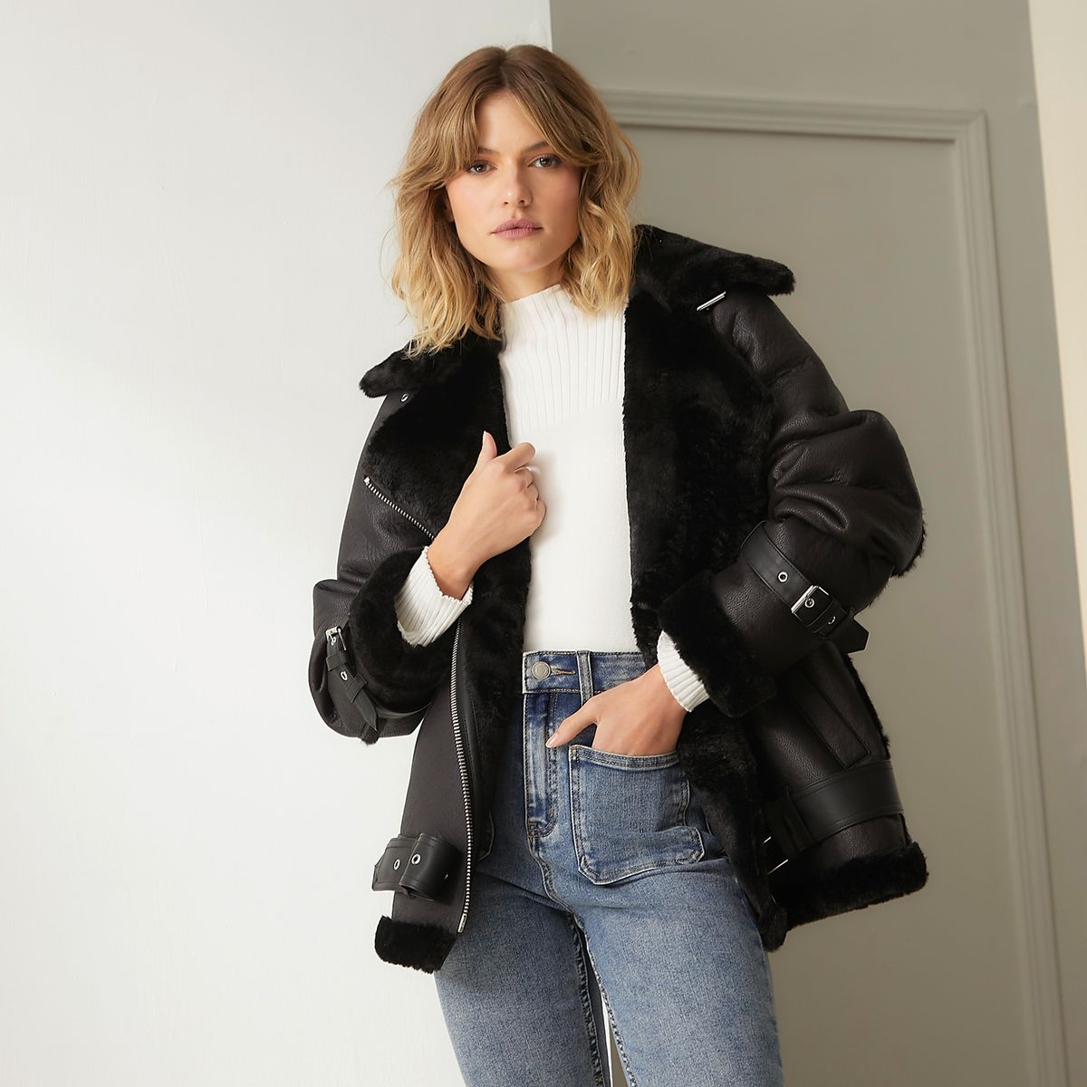 BASEMENT - Chaquetón Aviadora Mujer Basement