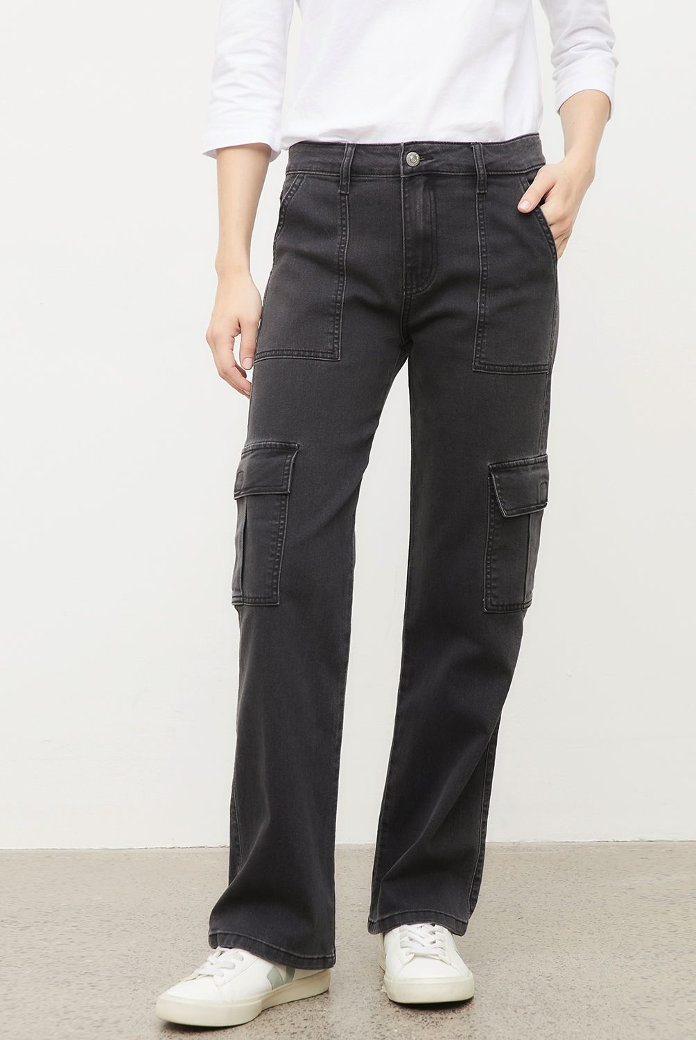 UNIVERSITY CLUB - Pantalón Cargo Tiro Alto Mujer University Club Algodón