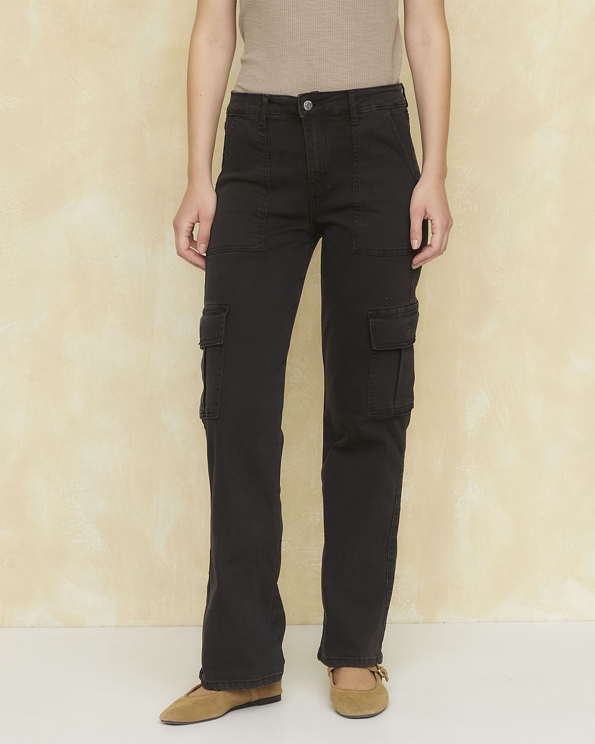 Pantalón Cargo Falabella Jeans Mujer Tiro Alto Wados Falabella