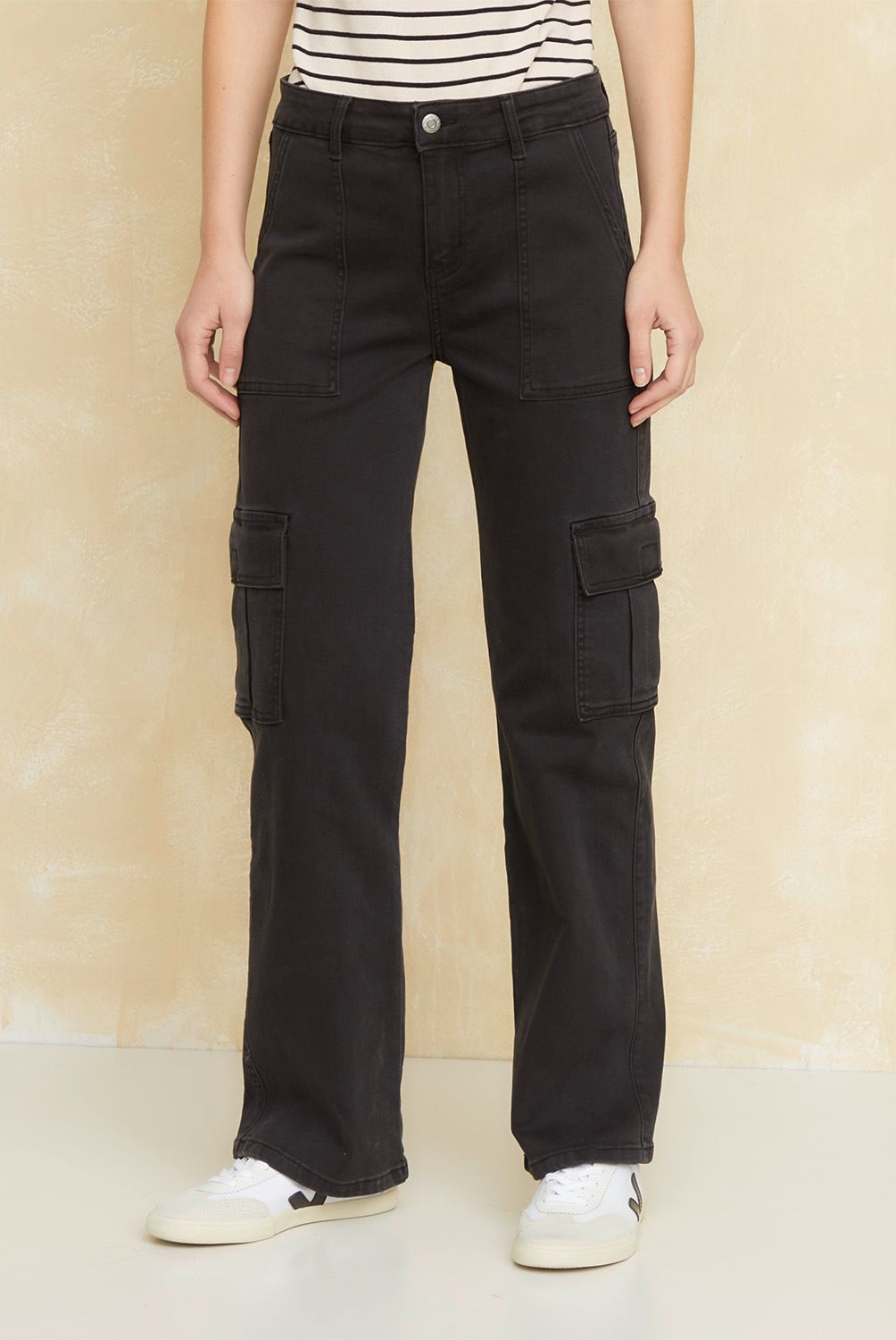 UNIVERSITY CLUB - Pantalón Cargo Tiro Alto Mujer University Club Algodón