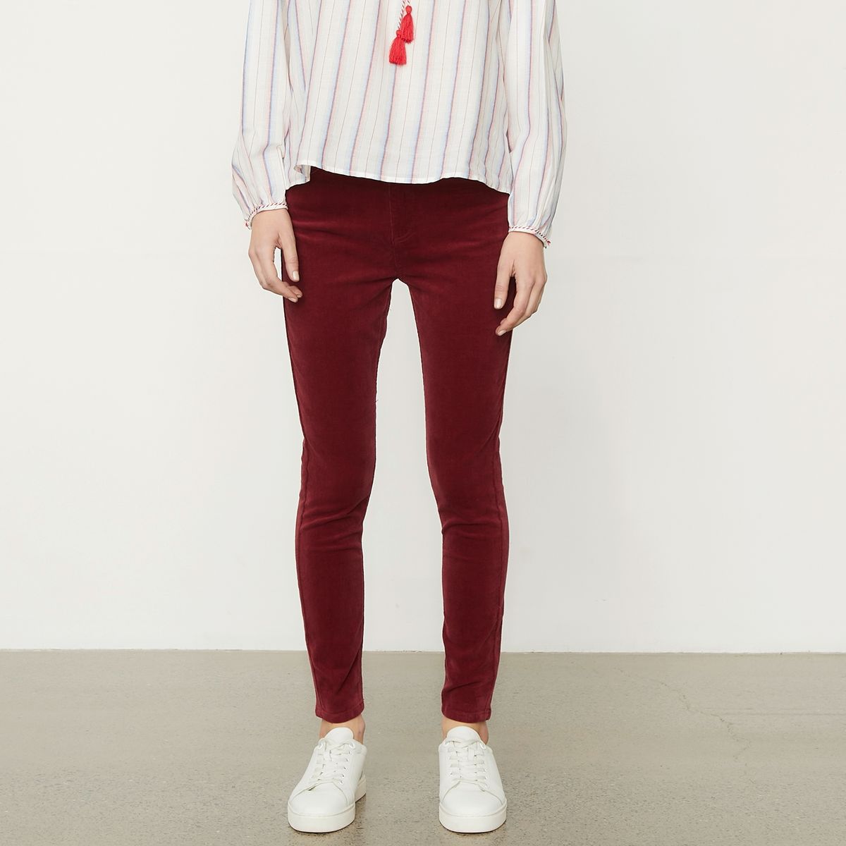 ELLE - Pantalón Straight Tiro Alto Mujer Elle