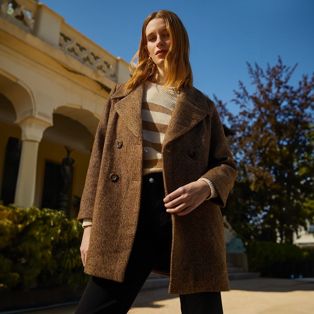 ELLE - Abrigo Lana Mujer Elle