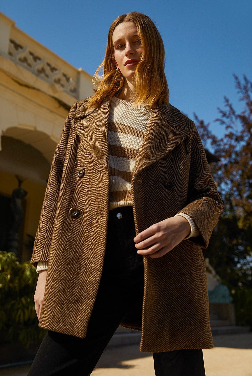 ELLE - Abrigo Lana Mujer Elle