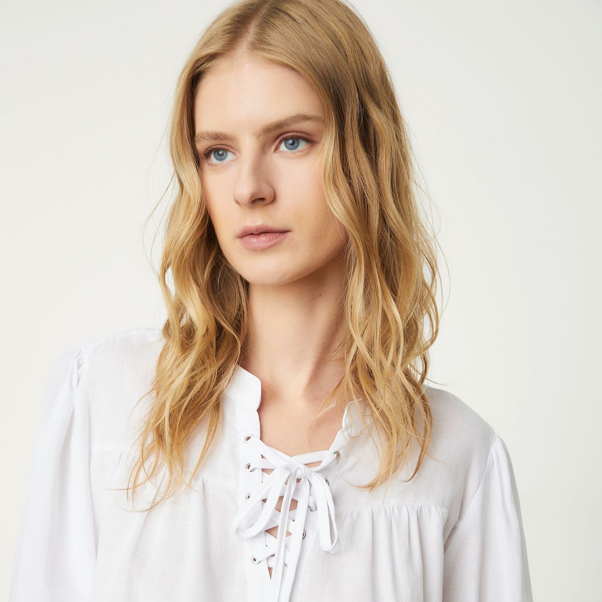 ELLE - Blusa Manga Larga Algodón Mujer Elle