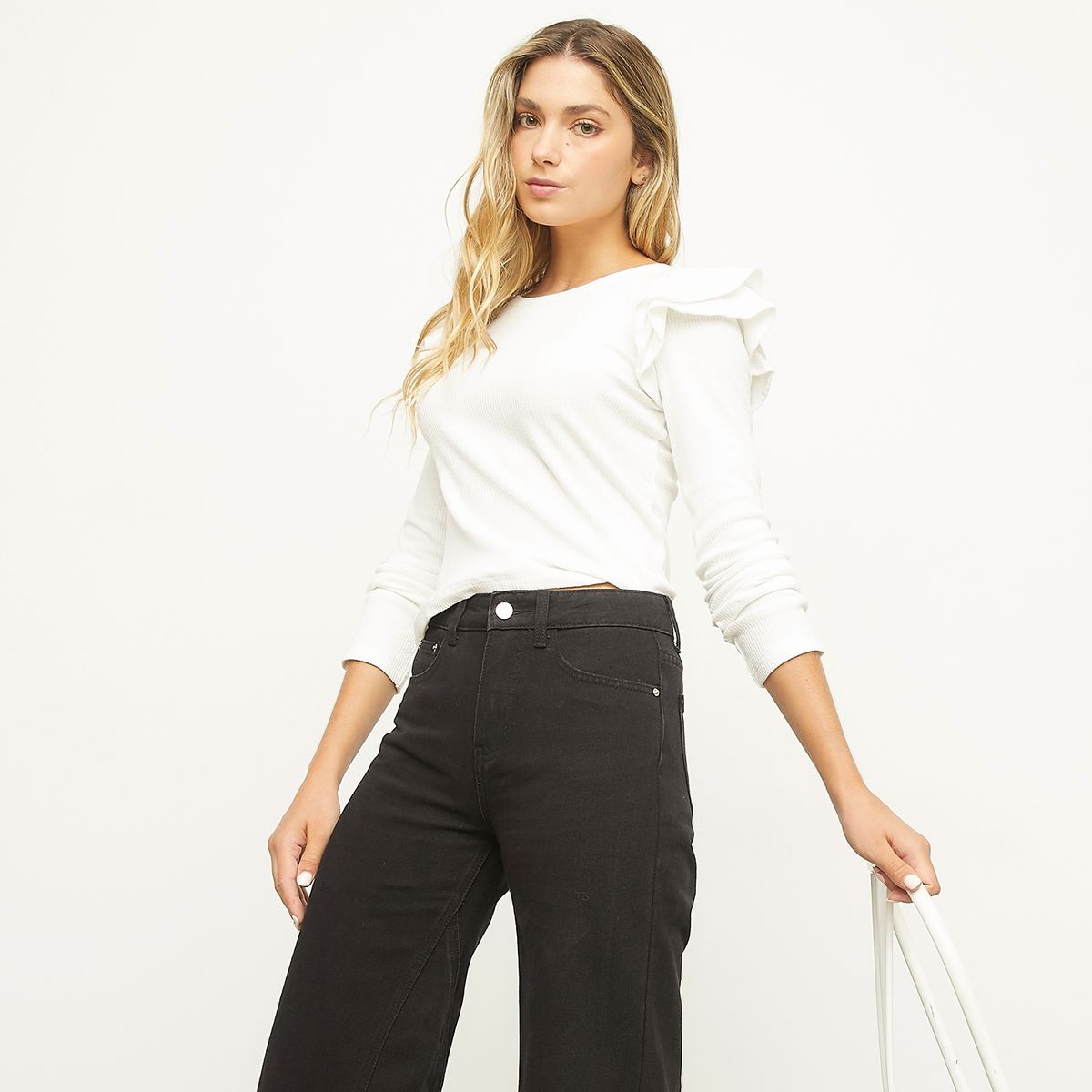 SYBILLA - Polera Manga Larga Algodón Mujer Sybilla