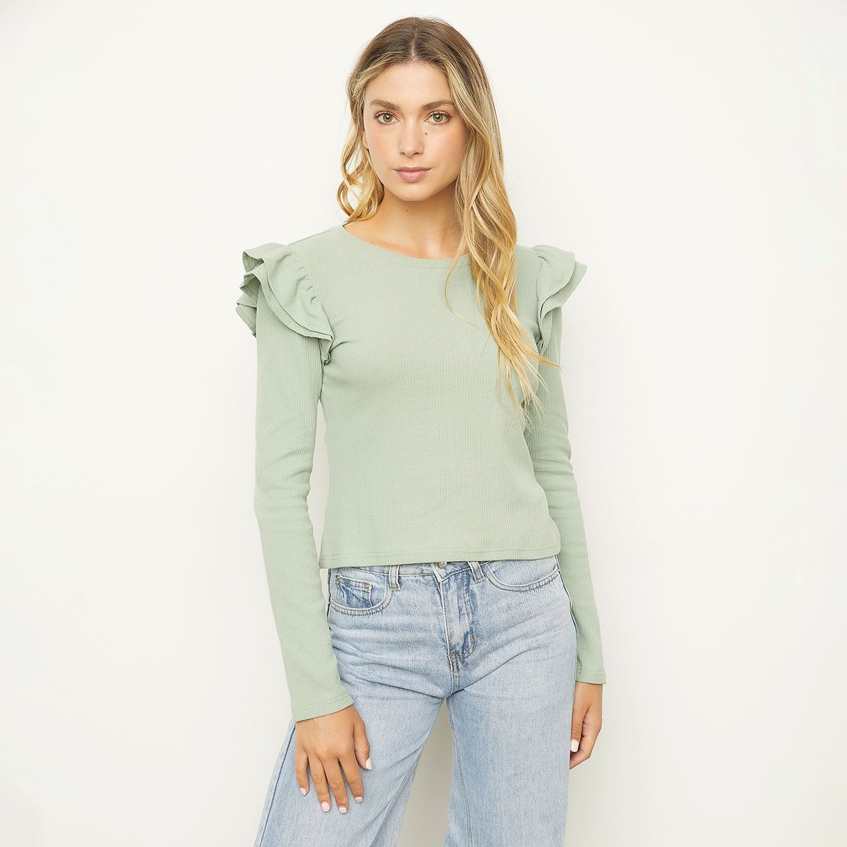 SYBILLA - Polera Manga Larga Algodón Mujer Sybilla