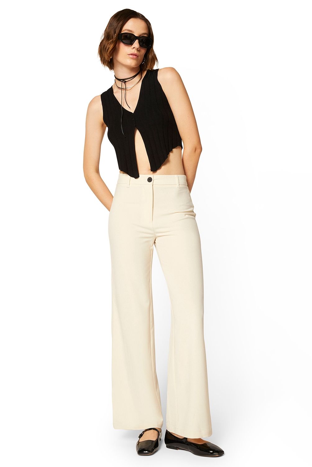 SYBILLA - Pantalón Palazzo Tiro Medio Mujer Sybilla