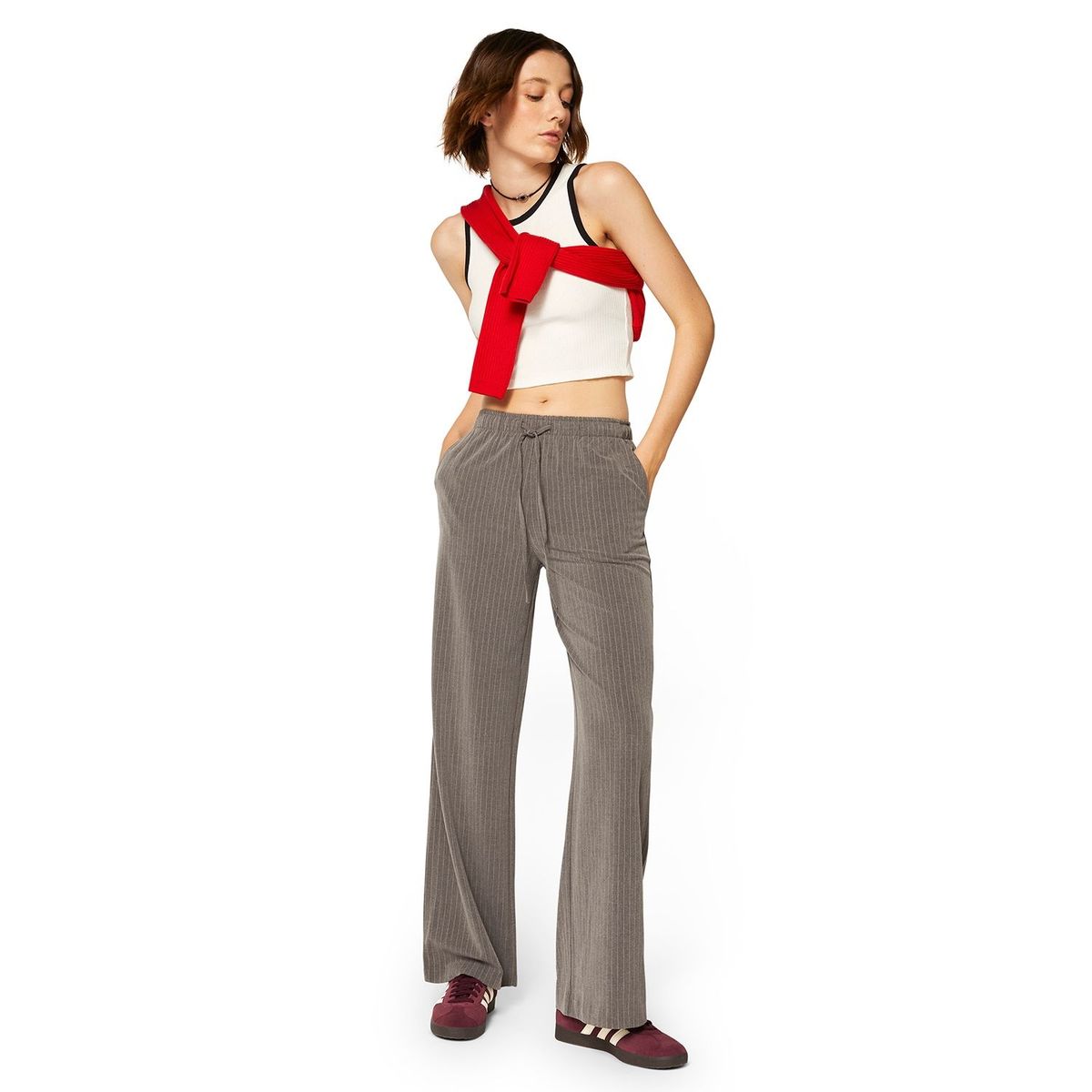 SYBILLA - Pantalón Wide Leg Tiro Alto Mujer Sybilla