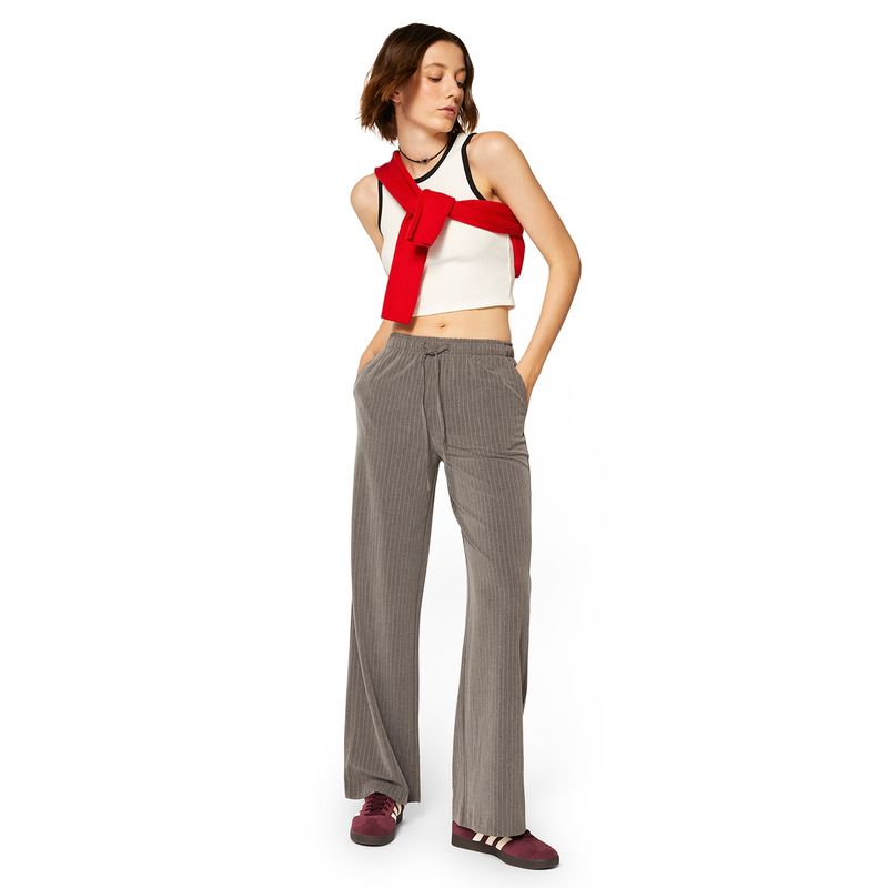 SYBILLA - Pantalón Pijamero Wide Leg Tiro Alto Mujer Sybilla