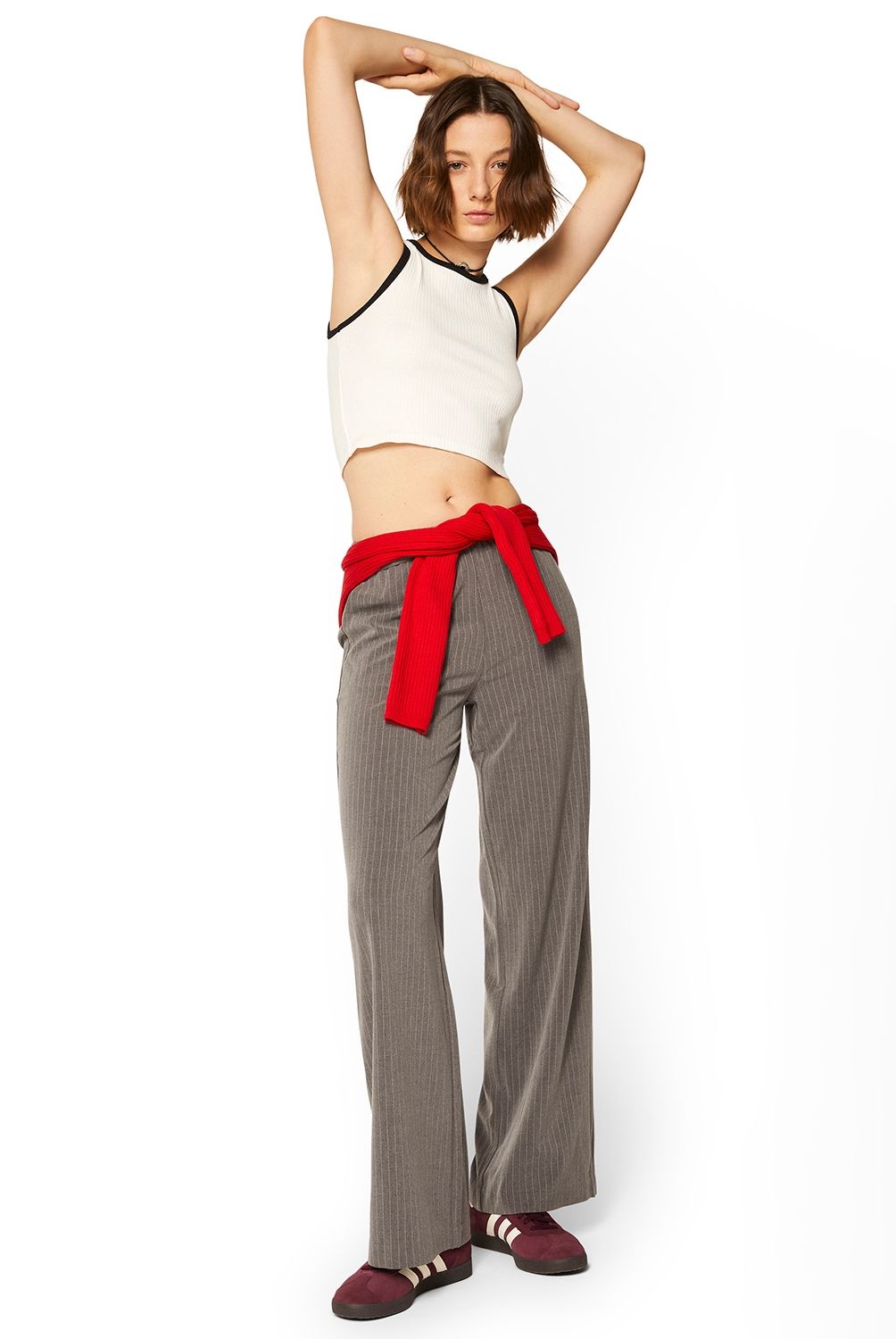 SYBILLA - Pantalón Pijamero Wide Leg Tiro Alto Mujer Sybilla