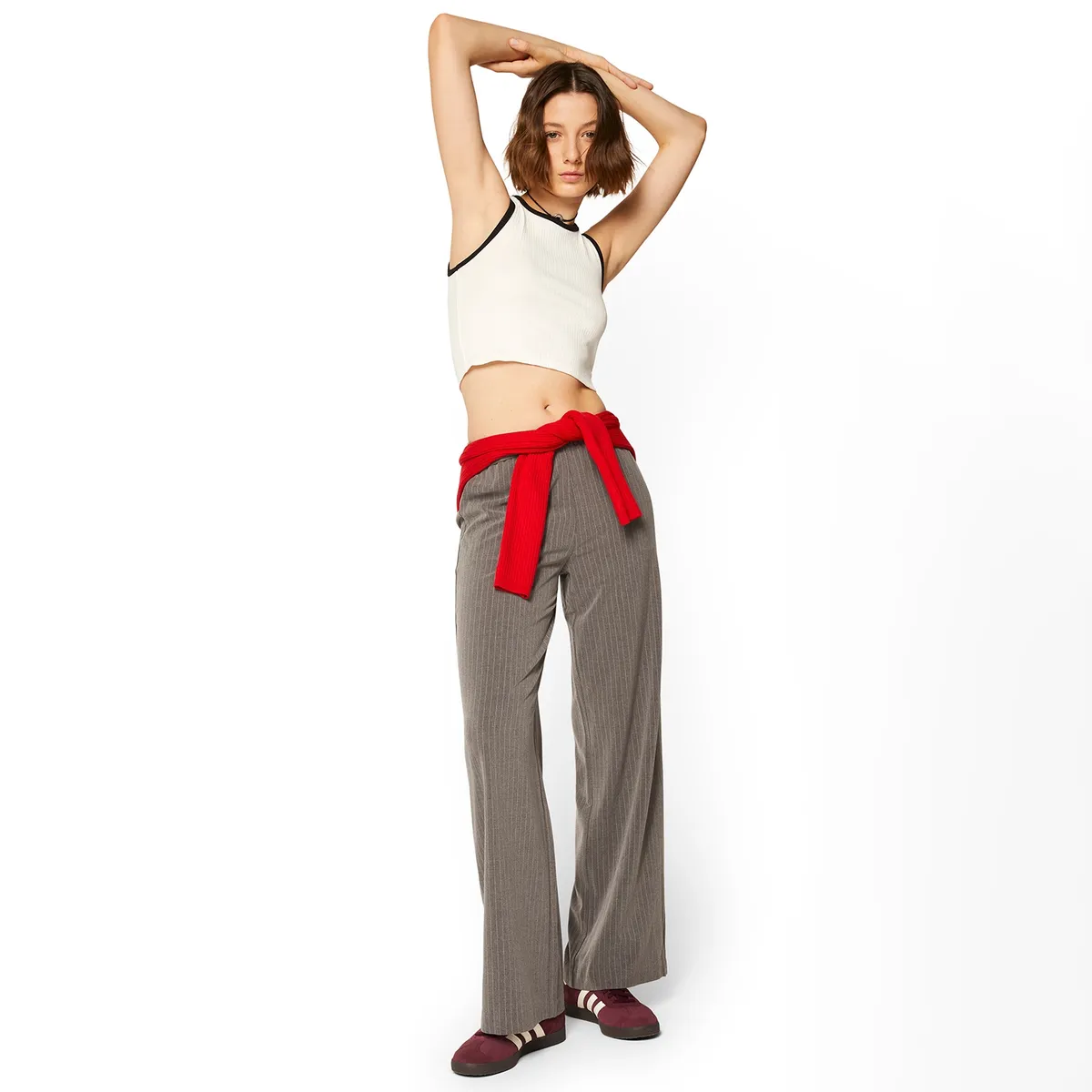 SYBILLA - Pantalón Wide Leg Tiro Alto Mujer Sybilla