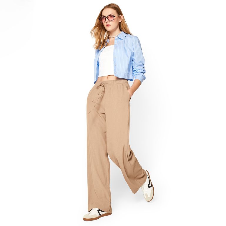 Pantalón Wide Leg Tiro Alto Mujer