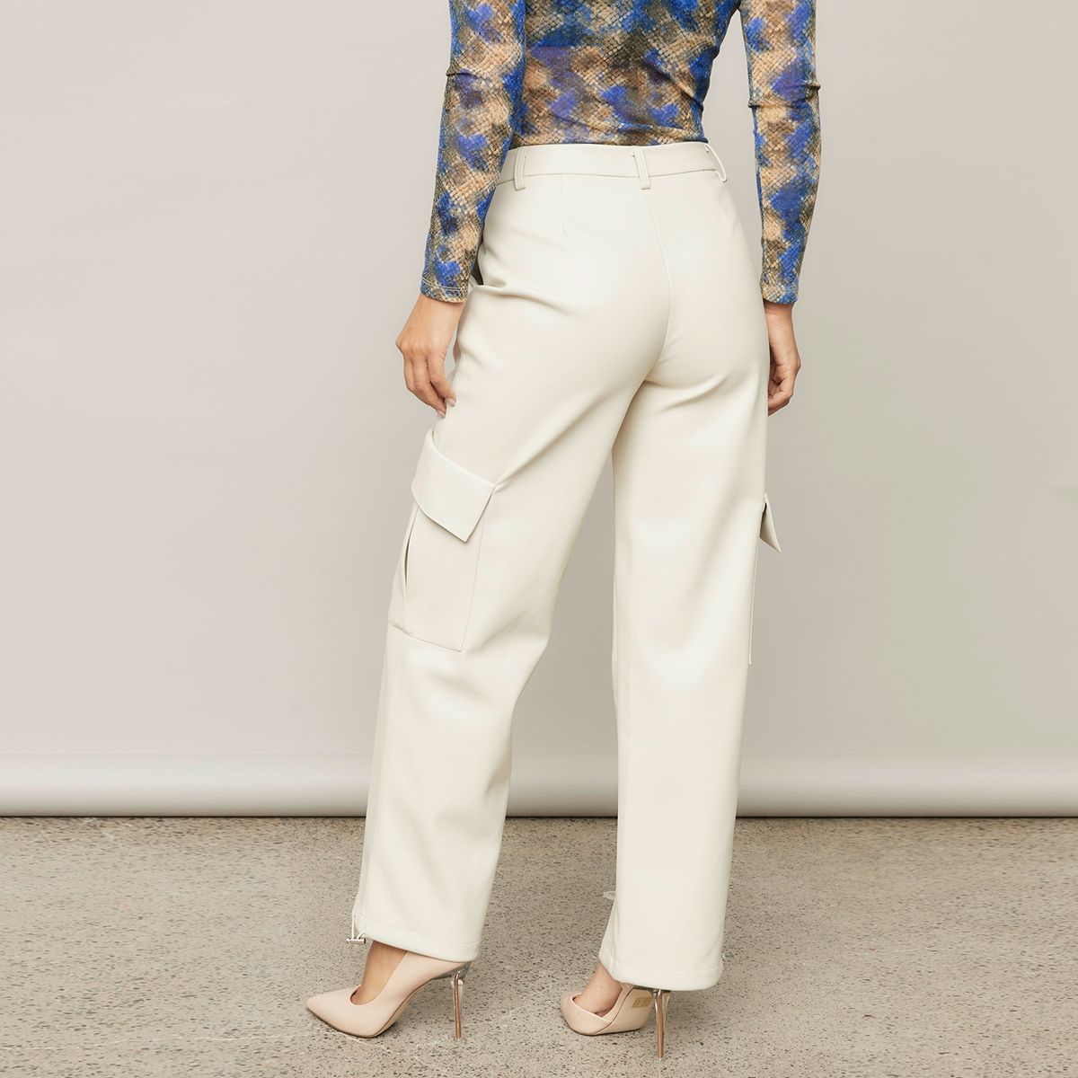 MOSSIMO - Pantalón Cargo Tiro Medio Mujer Mossimo