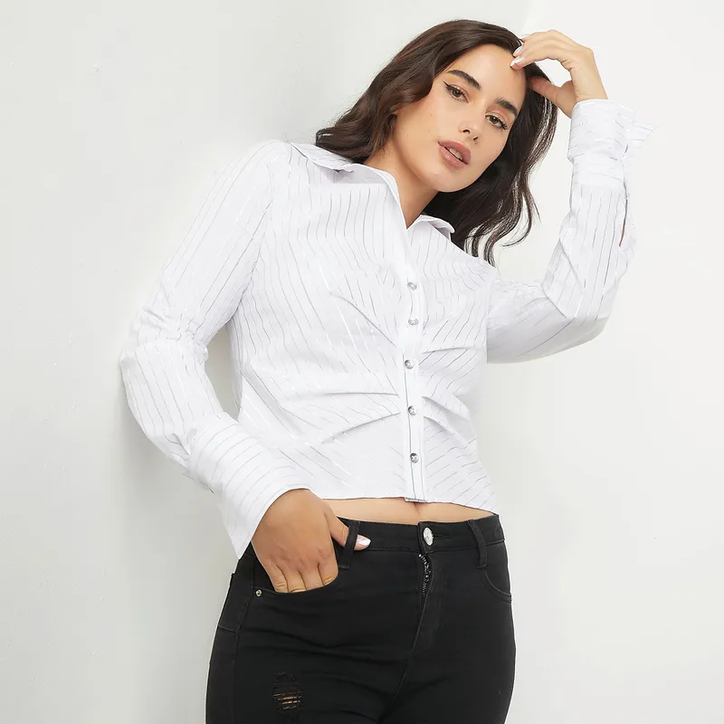 MOSSIMO - Blusa Manga Larga Algodón Mujer Mossimo