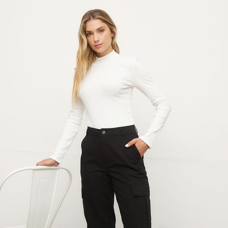 SYBILLA - Polera Manga Larga Algodón Mujer Sybilla