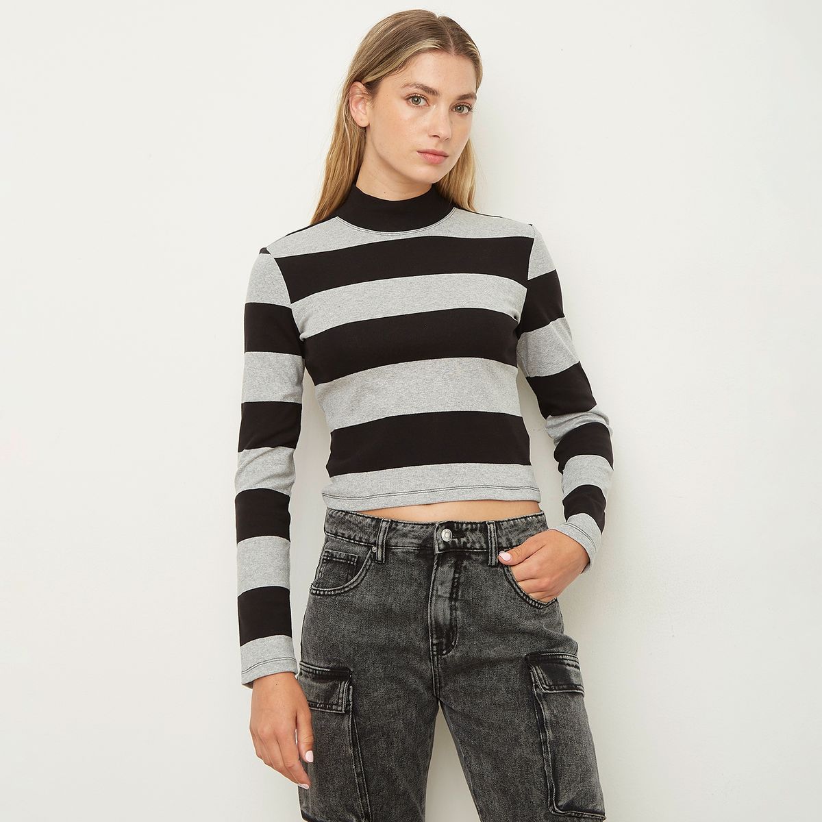 SYBILLA - Polera Manga Larga Algodón Mujer Sybilla