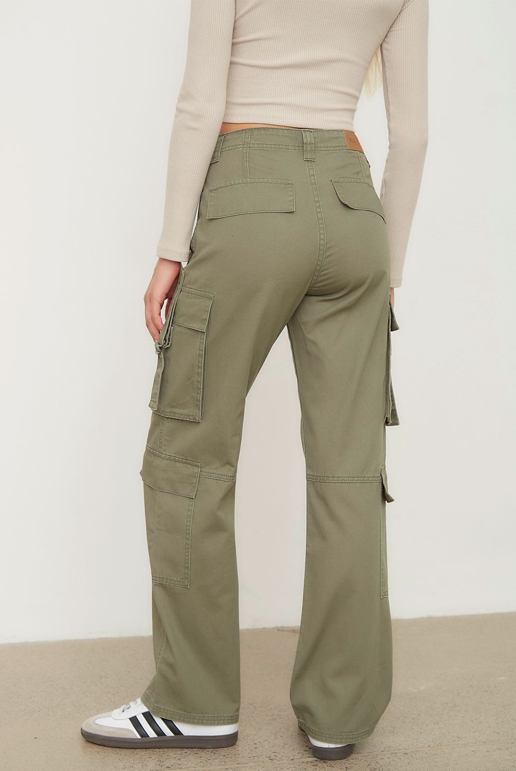SYBILLA - Jeans Cargo Tiro Medio Mujer Sybilla
